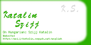 katalin szijj business card